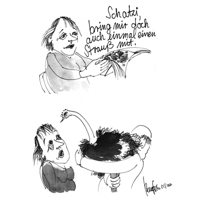 Karikatur Der Blumenstrau